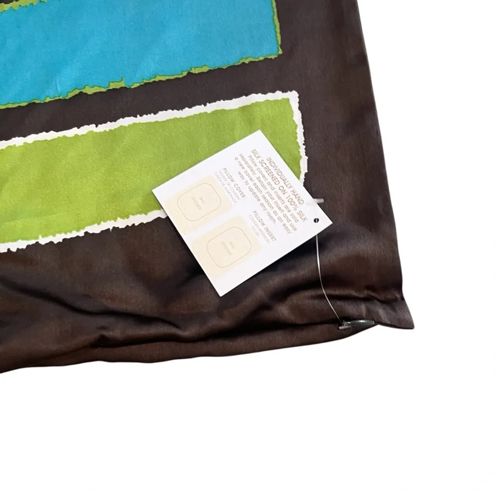 NEW West Elm Silk Satin MCM Style Pillow Covers Set Of Two